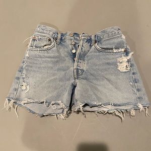 AGOLDE waist 25 light wash jean shorts